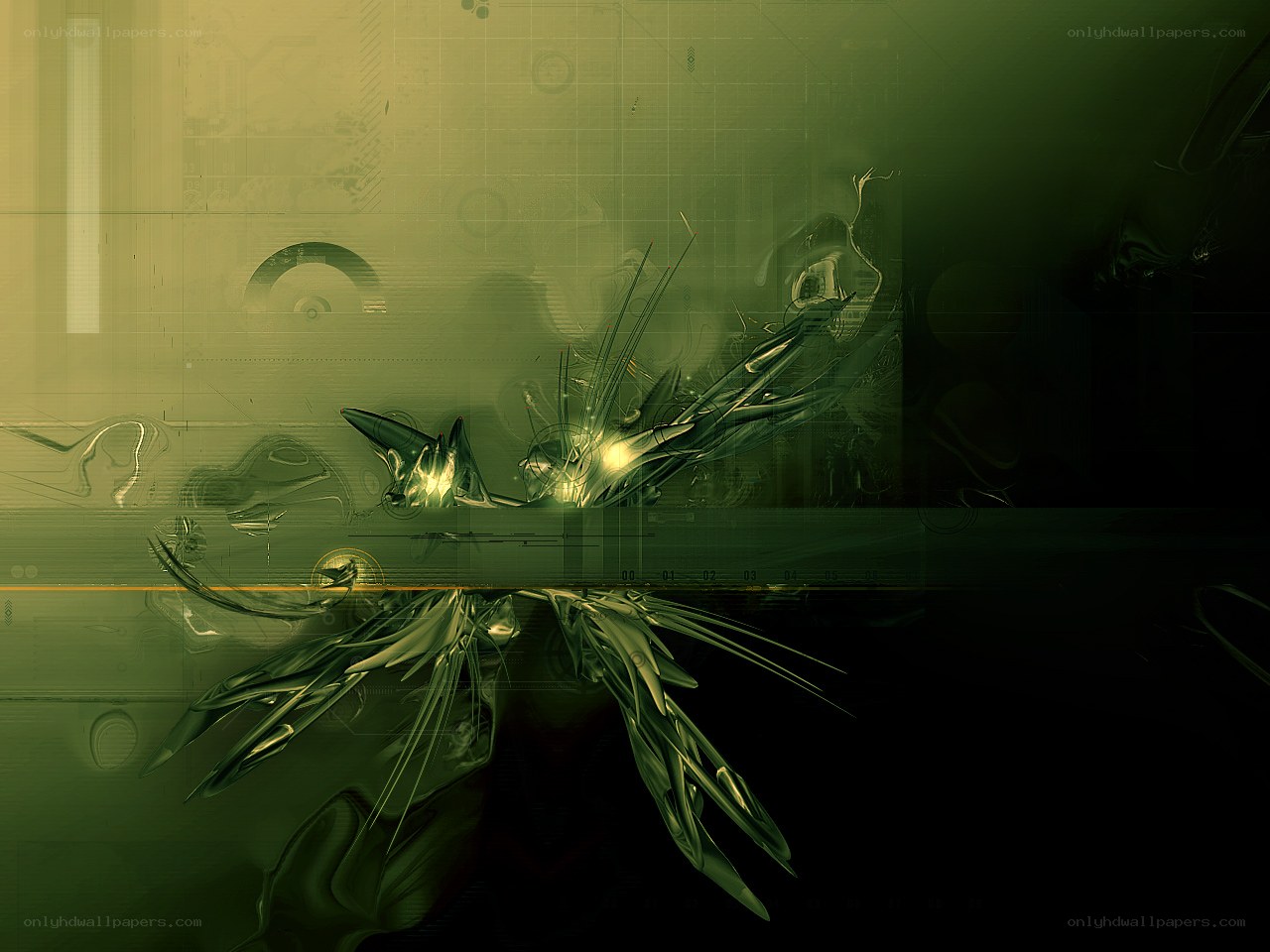 abstract green digital art
