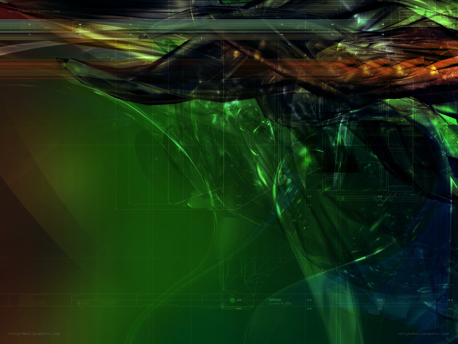 abstract green digital art