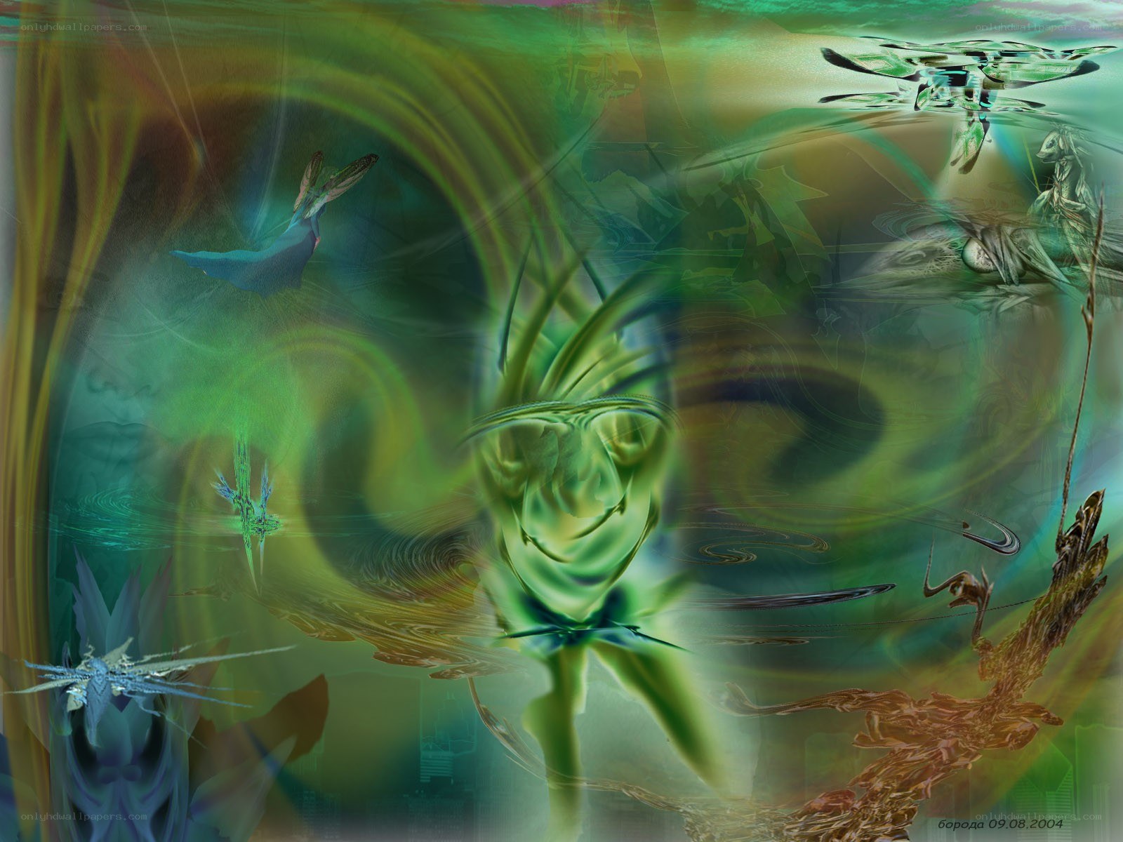 Abstract green digital art