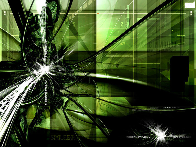 Abstract Green Digital Art — Dynamic