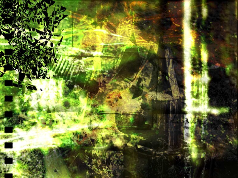 abstract green digital collage