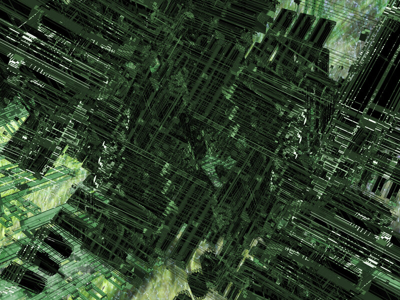 abstract green digital structure