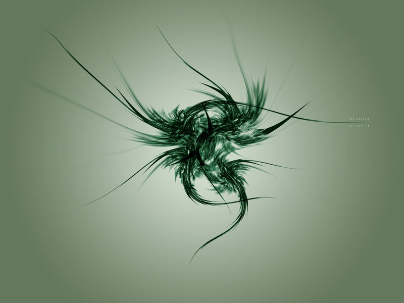 Abstract green dragon design