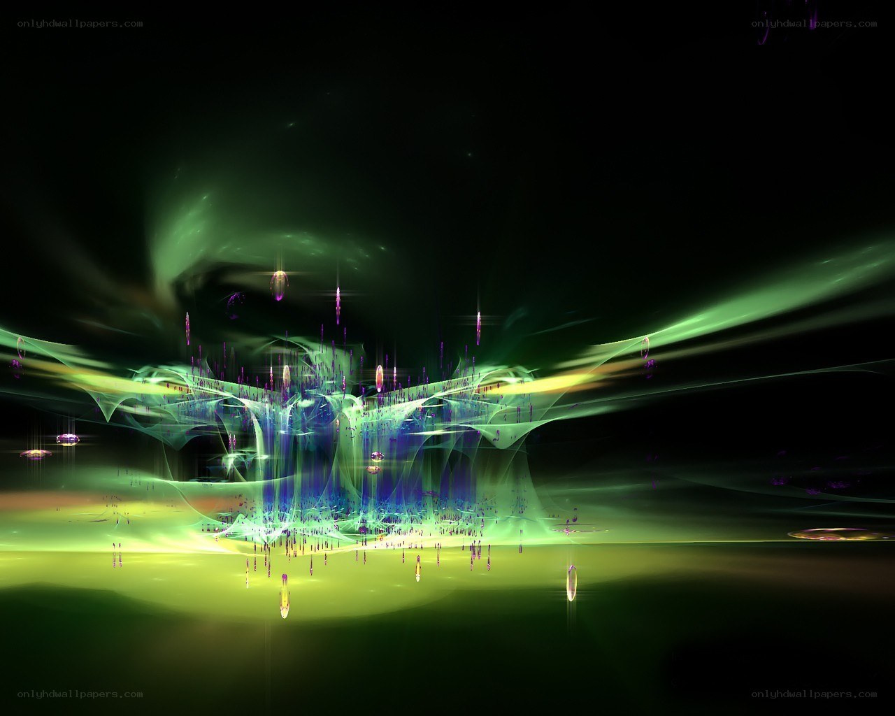 Abstract green energy burst