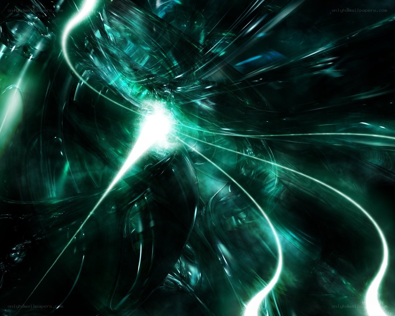 Abstract green energy burst