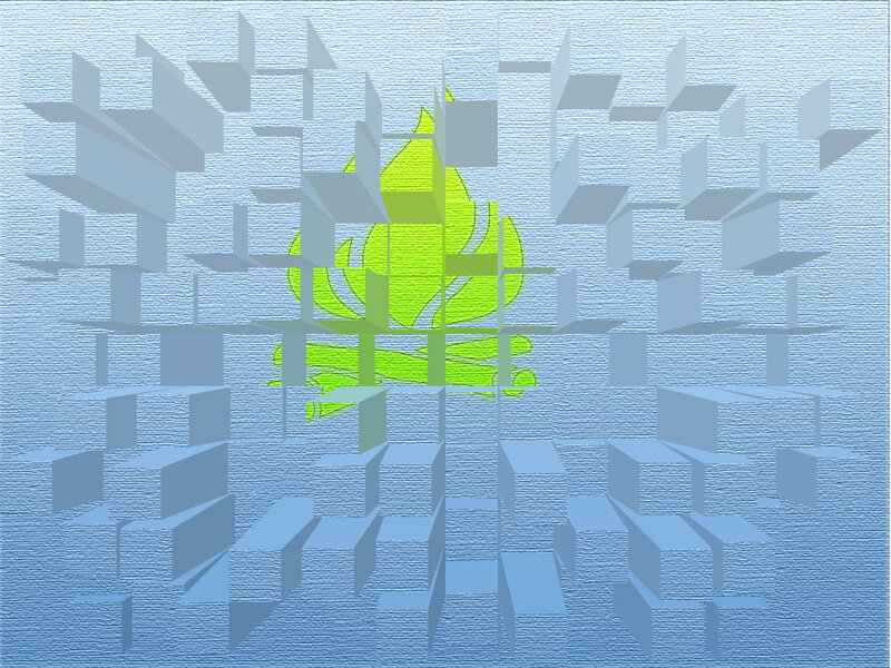 abstract green flame design
