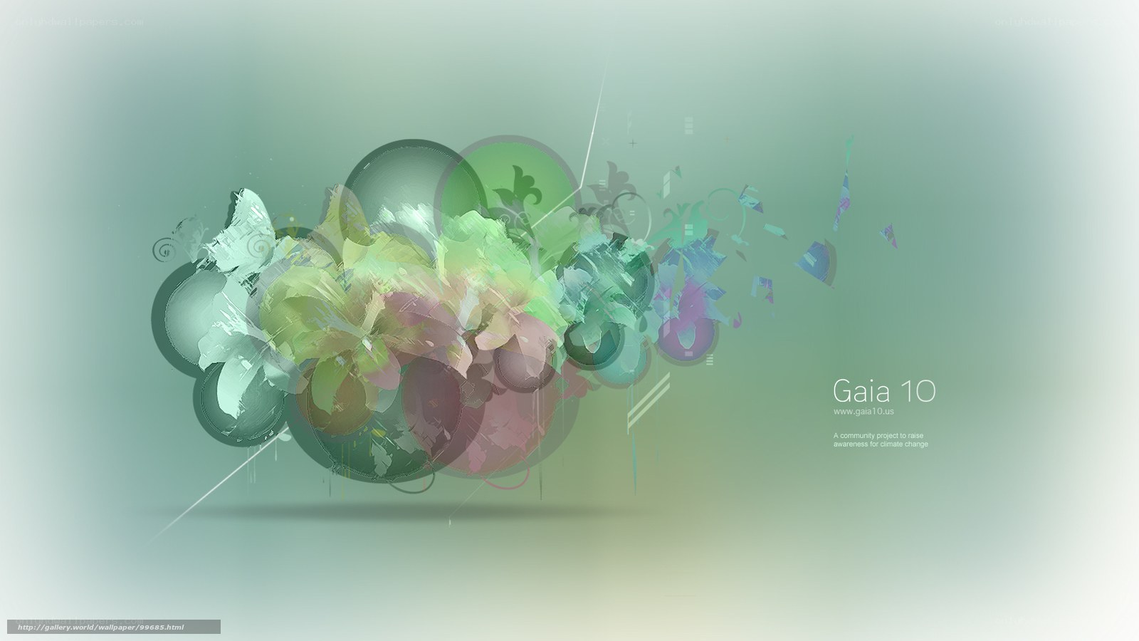 abstract green floral design