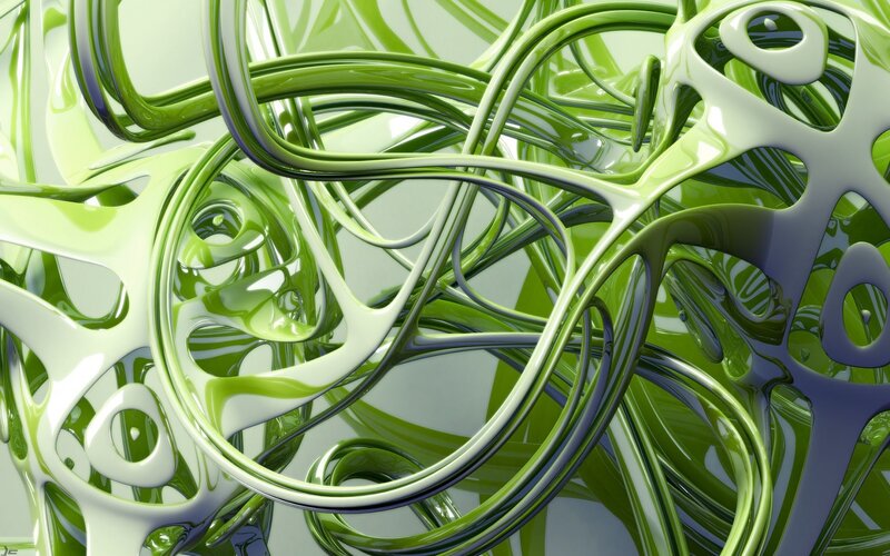 Abstract green flowing forms