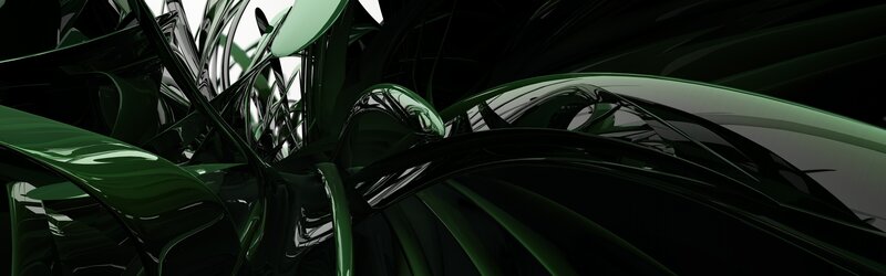 Abstract green fluid forms