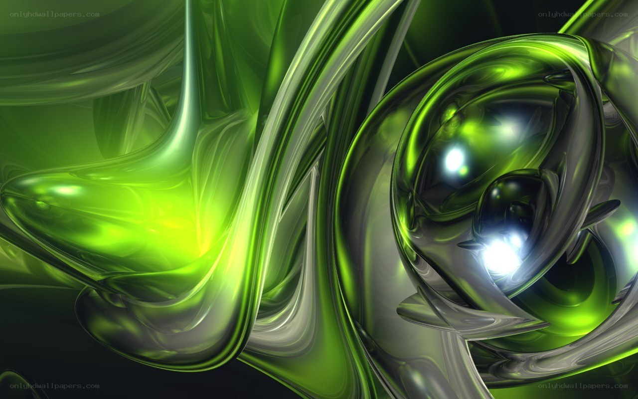 Abstract green fluid motion