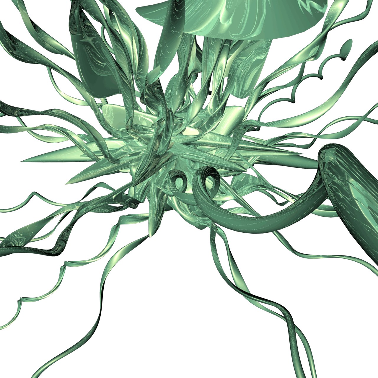 abstract green fluid sculpture