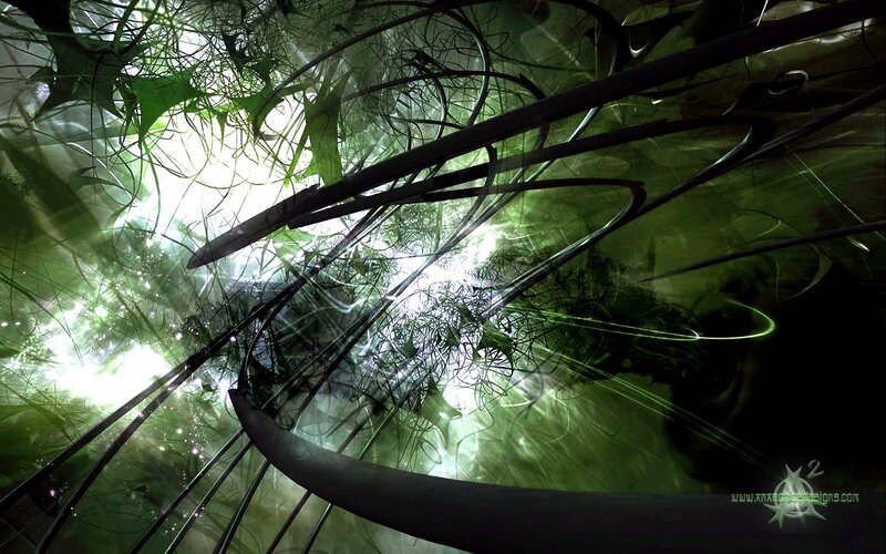 Abstract green forest light