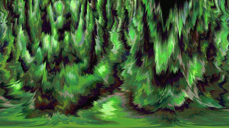 Abstract green forest reflection