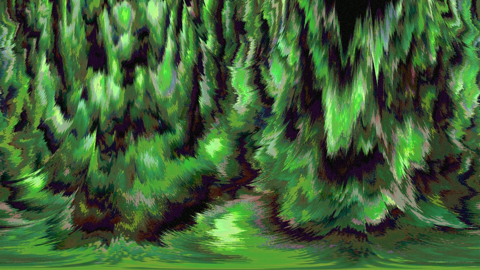 Abstract green forest reflection