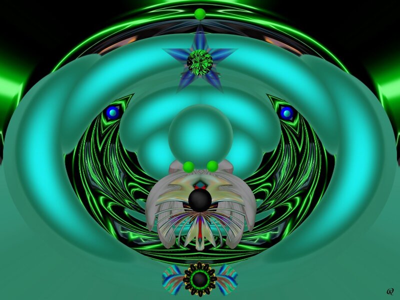 Abstract green fractal art