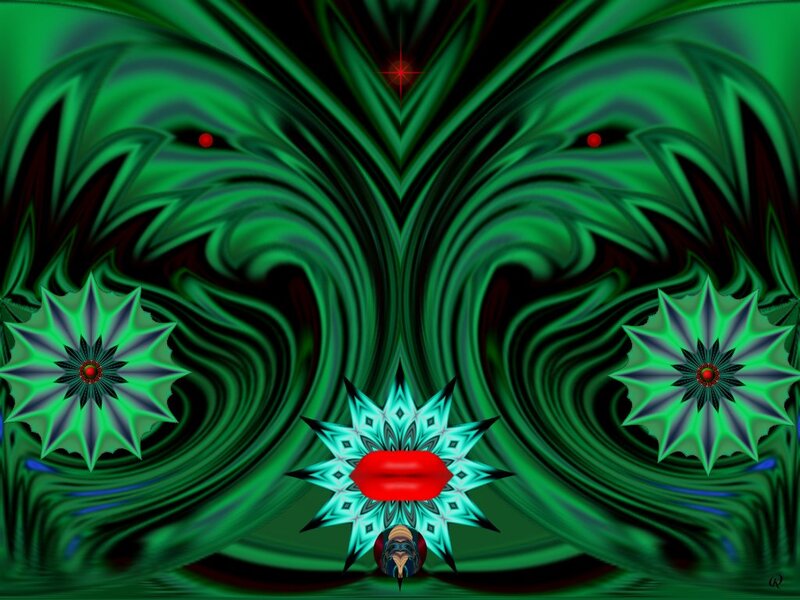 Abstract Green Fractal Art — Hypnotic