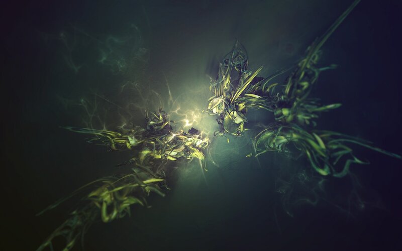 Abstract Green Fractal Forms