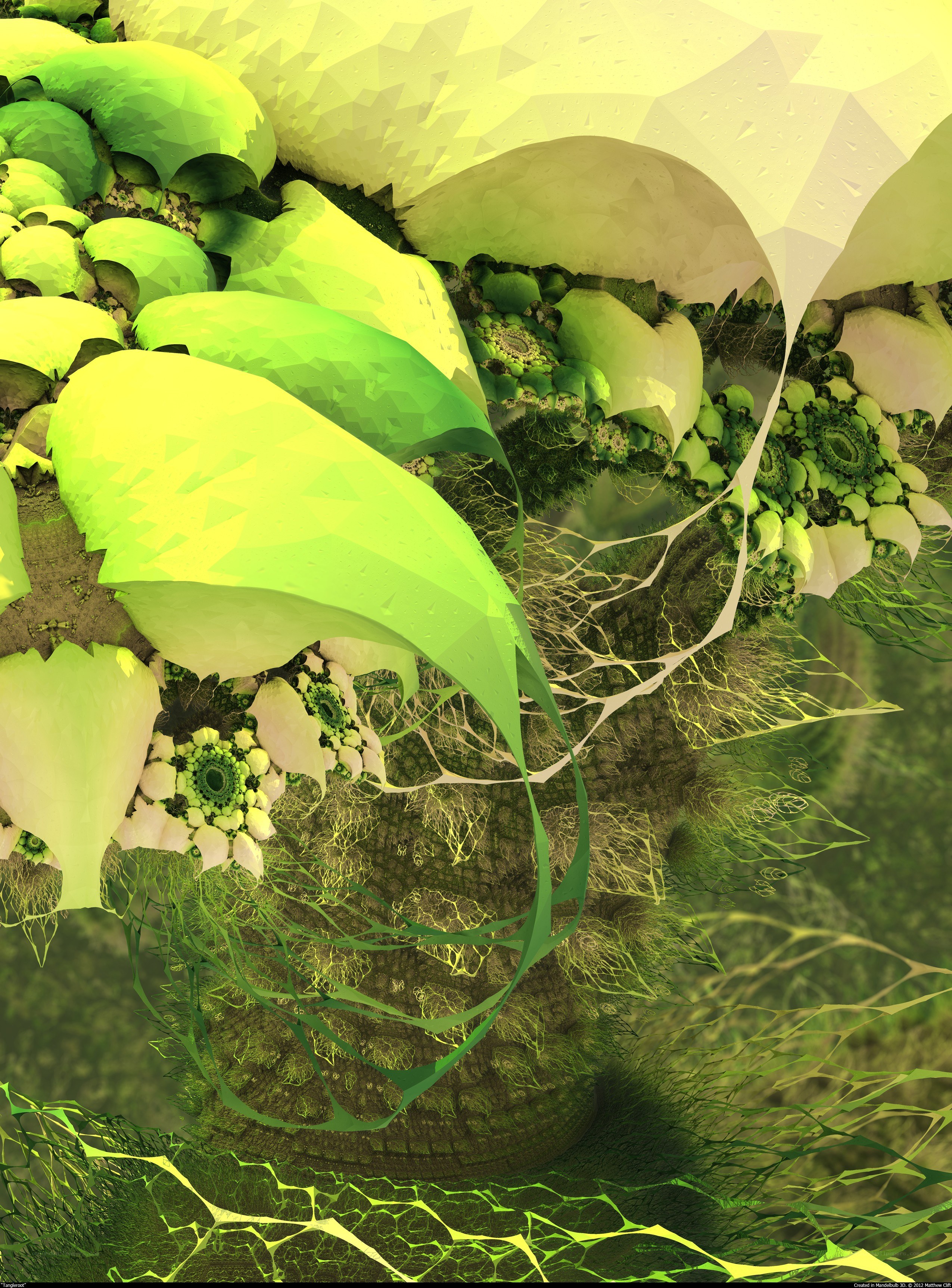 Abstract green fractal landscape