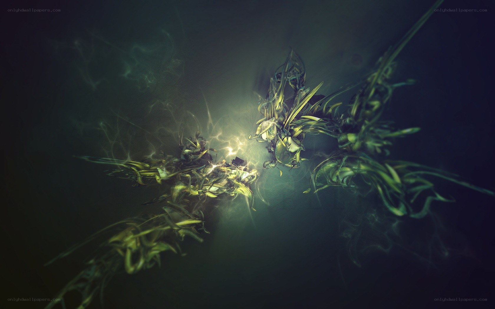 Abstract green fractal light