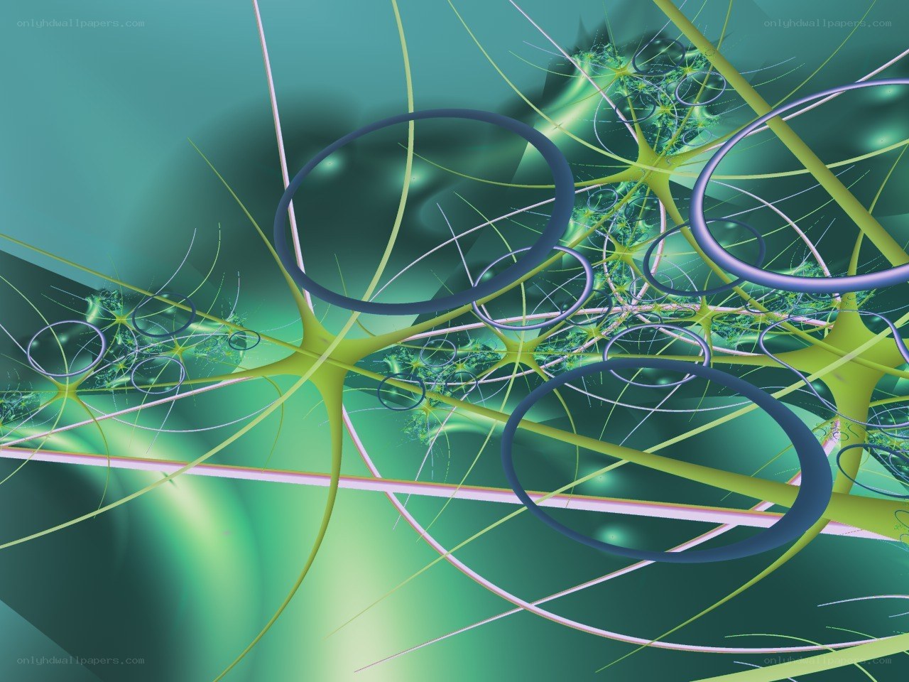 Abstract green fractal network