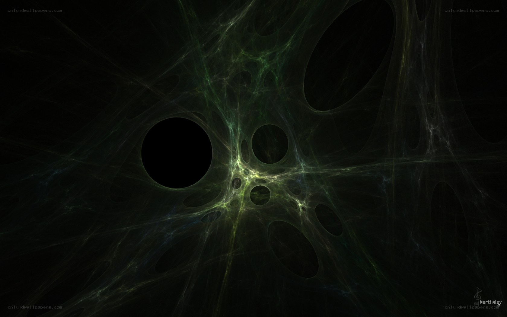 Abstract green fractal network