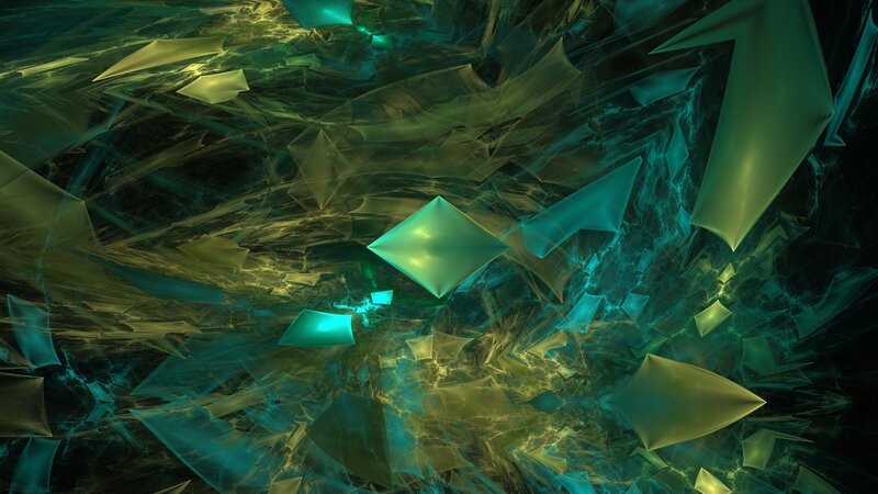 Abstract green fractal shapes