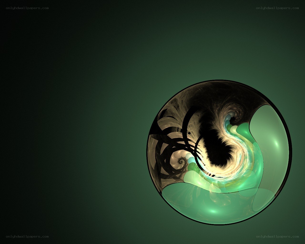 abstract green fractal sphere