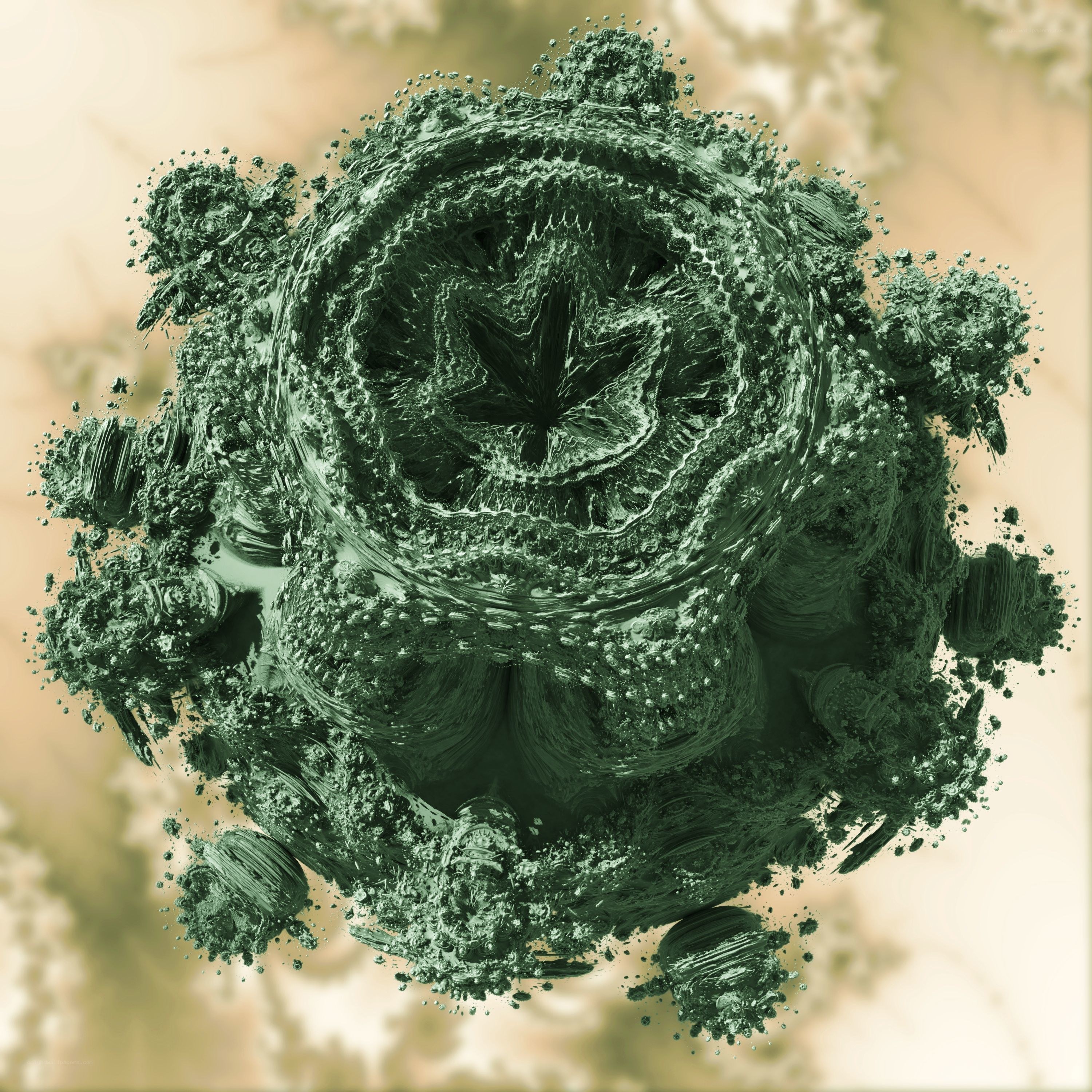abstract green fractal sphere