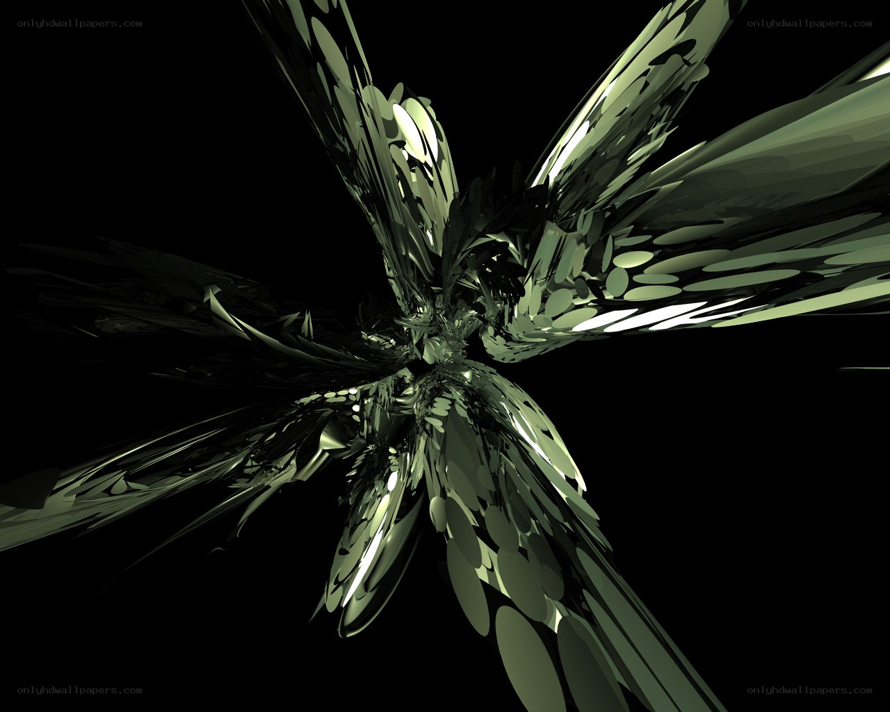 abstract green fractal structure