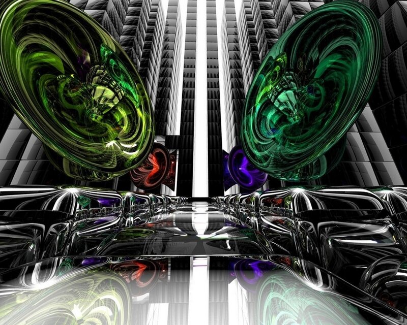 Abstract green fractal structures