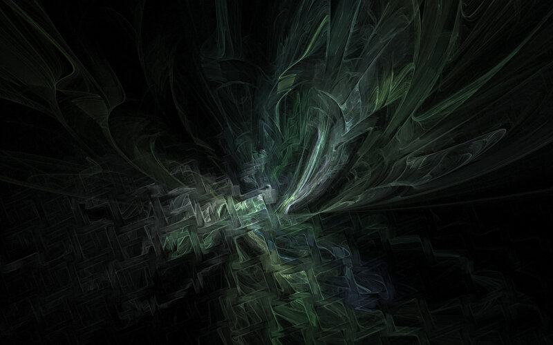 Abstract green fractal swirl
