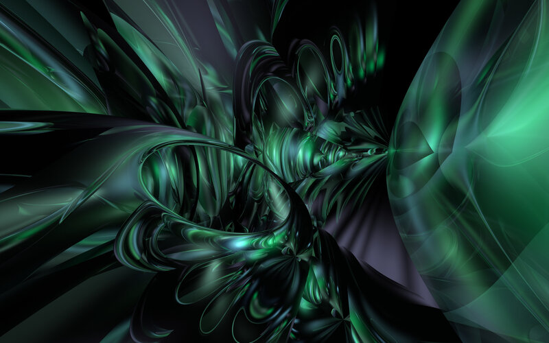 Abstract green fractal swirl