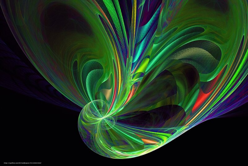 Abstract green fractal swirl