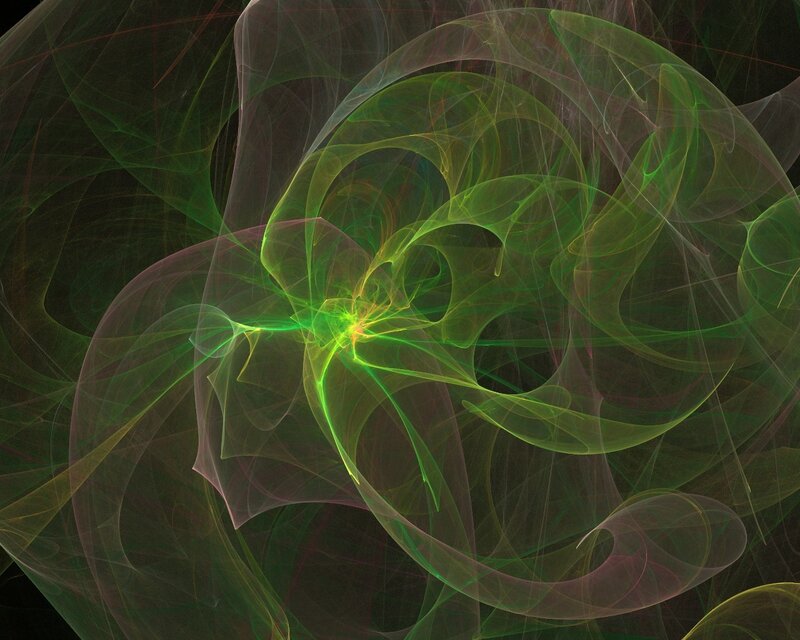 Abstract green fractal swirls