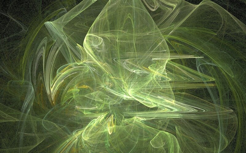 Abstract green fractal swirls