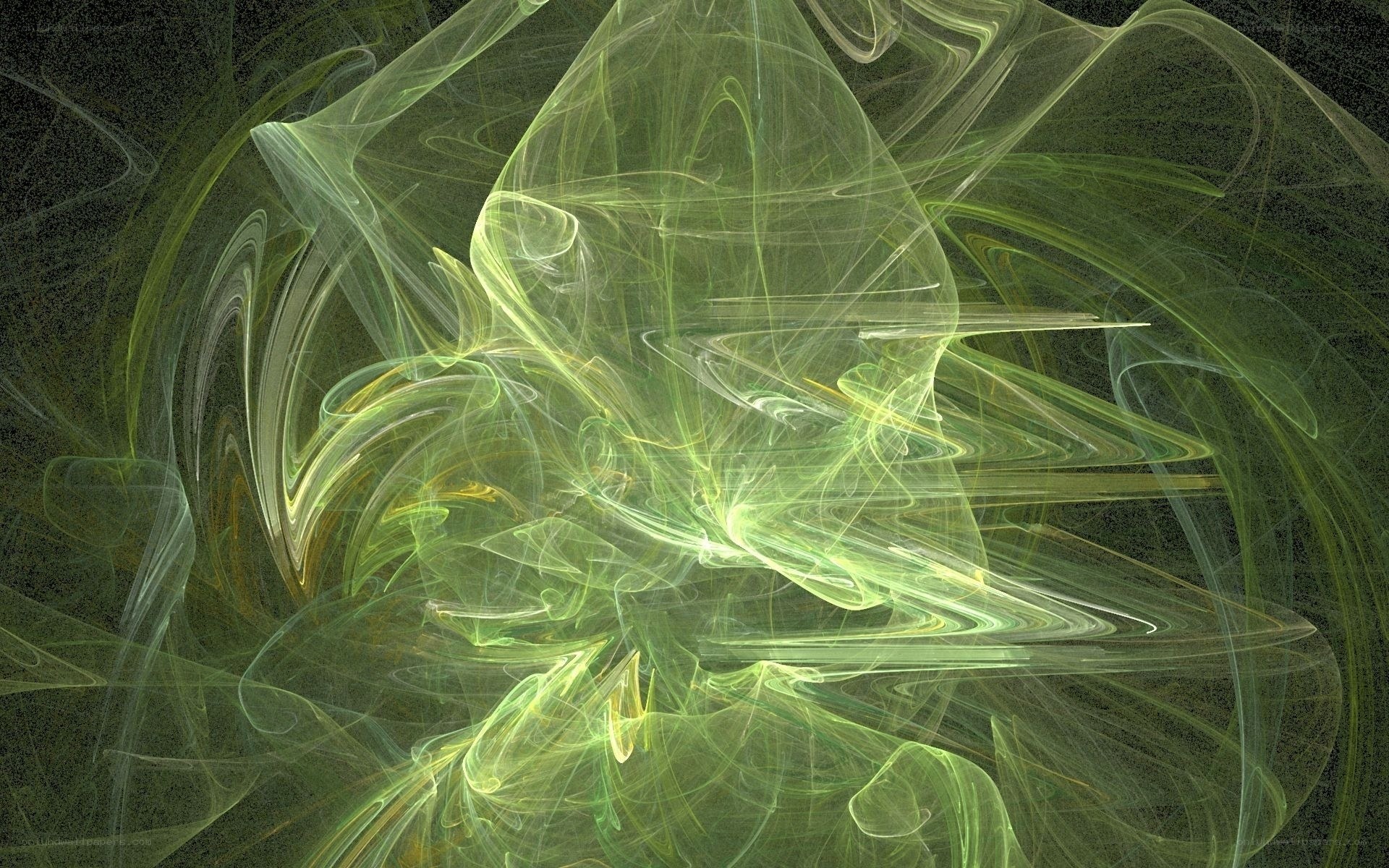 Abstract green fractal swirls