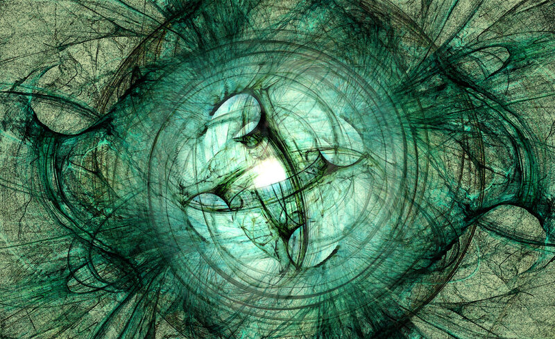 Abstract green fractal vortex