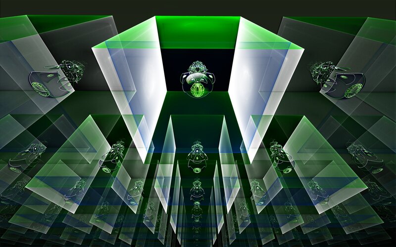 Abstract green geometric art