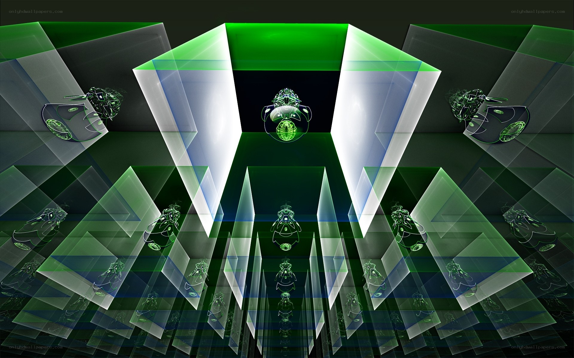 Abstract green geometric art