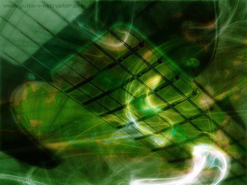 Abstract green guitar strings