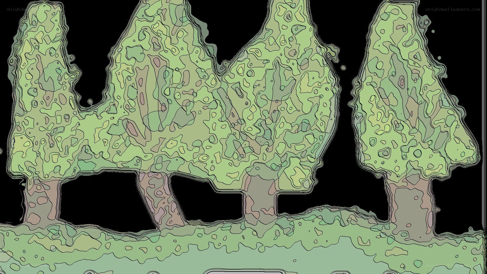 abstract green landscape illustration