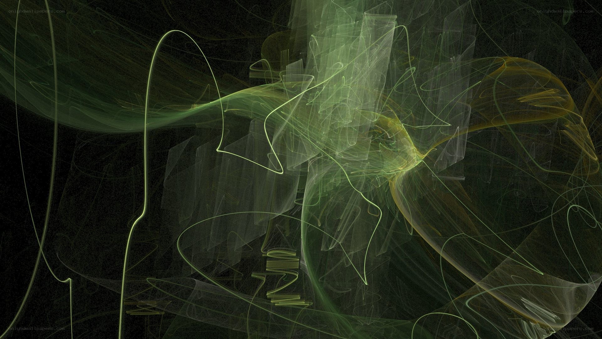Abstract green light patterns