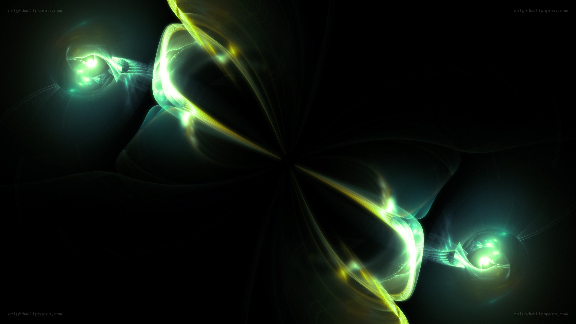 Abstract green light swirls