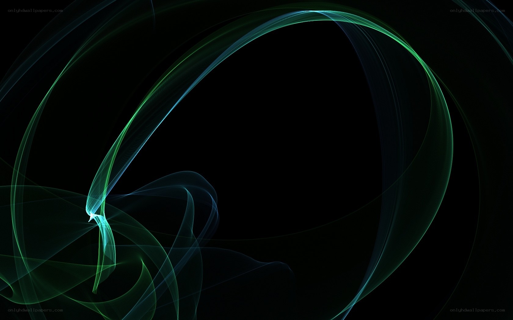 Abstract green light waves