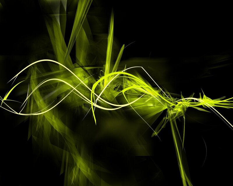 Abstract green light waves