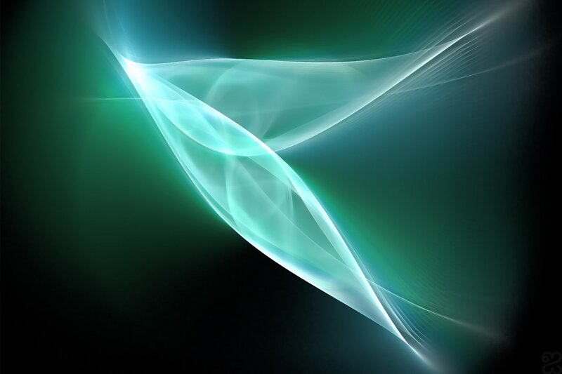 Abstract green light waves
