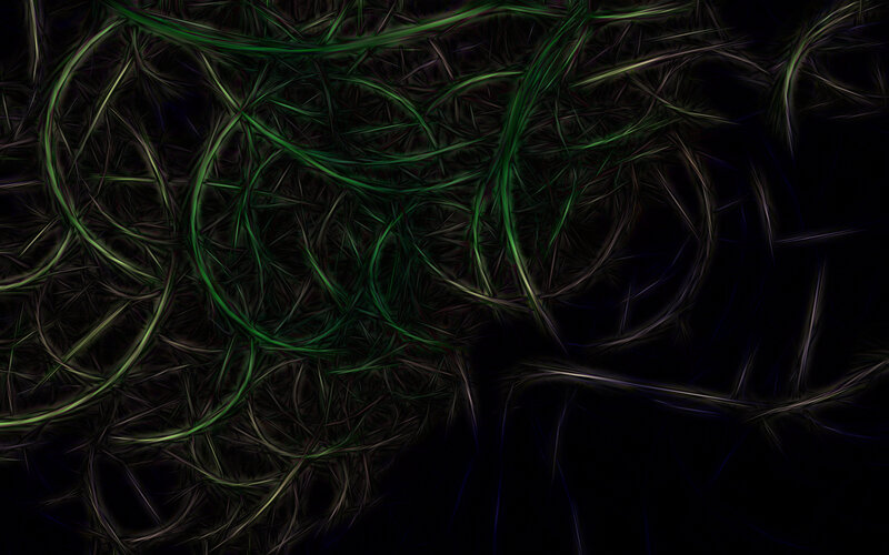 Abstract green lines on dark background