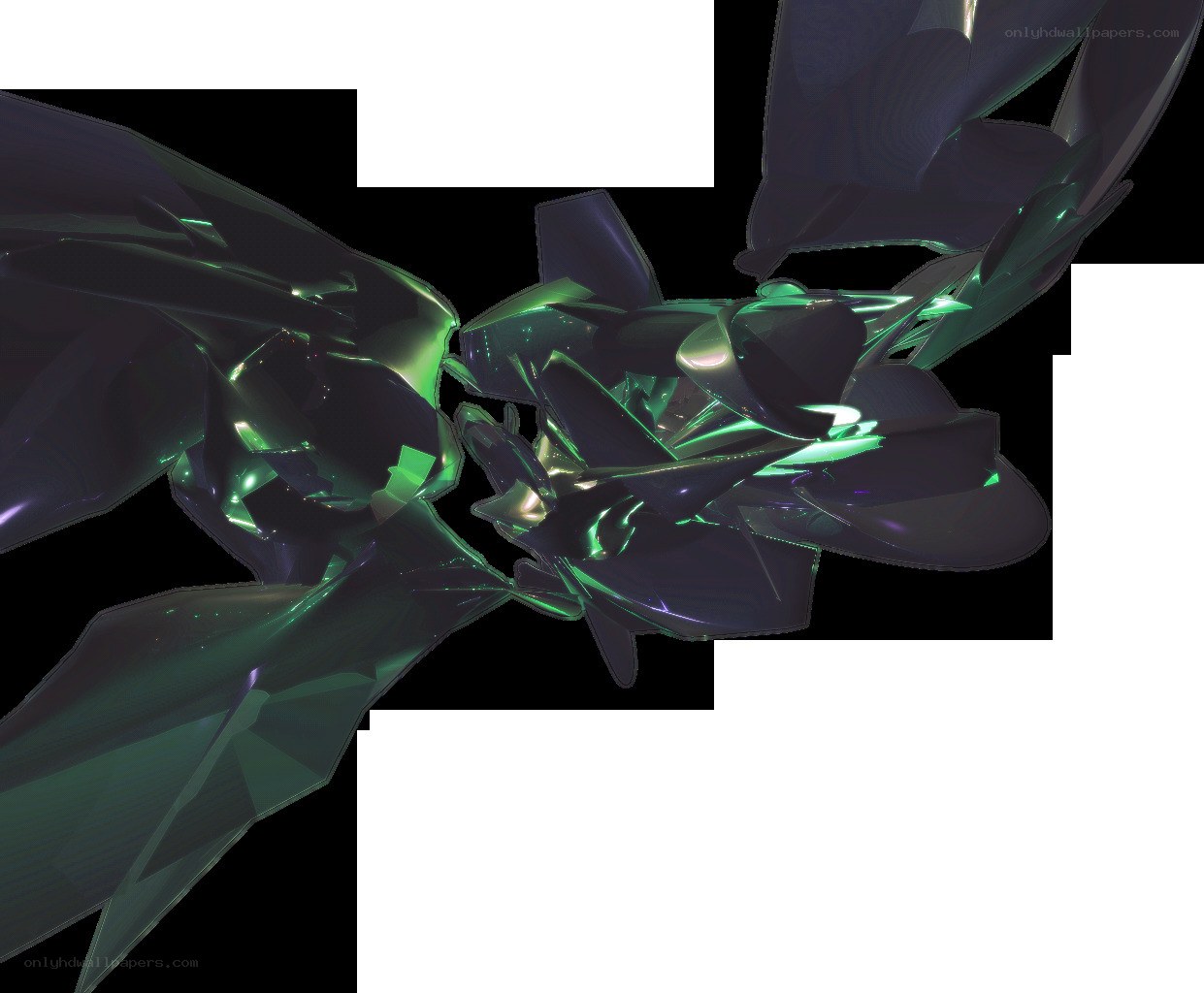 abstract green mechanical form