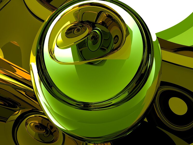 Abstract green metallic sphere