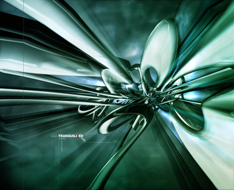 Abstract green metallic tunnel